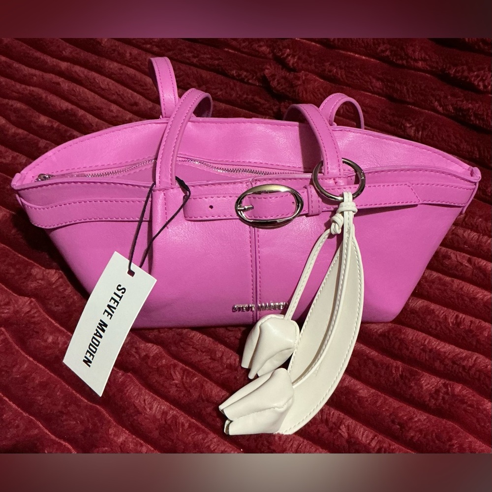 Steve Madden Fuchsia and White Satchel